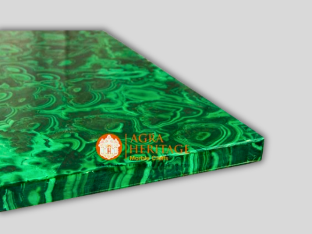 Random Malachite Marble Top Dining Inlay Table Interior Decor